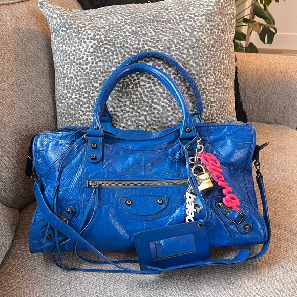 Balenciaga Vintage Le City Part Time Blue Leather Bag - Picture 11 of 11